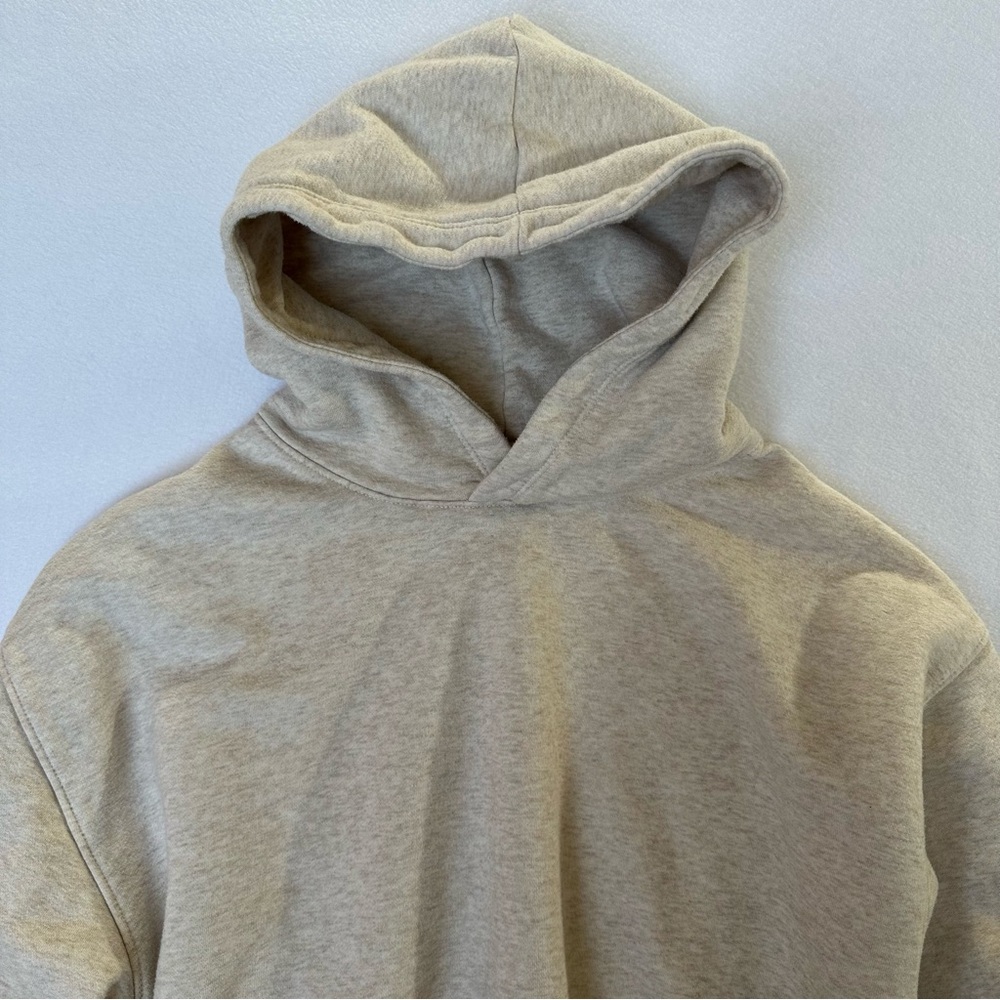 American Eagle Oversized Hoodie Crewneck Ivory Relaxed Fit Women’s Size Small - Picture 3 of 9